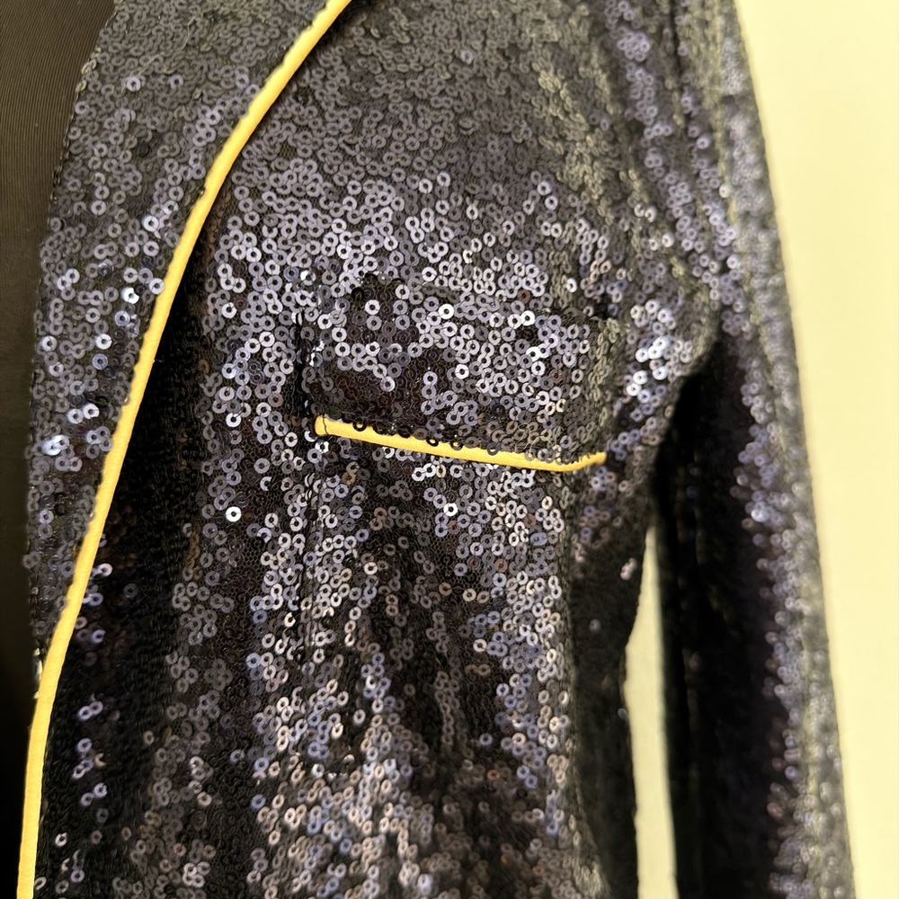 Sequin Blazer With Contrast Trim - image 5